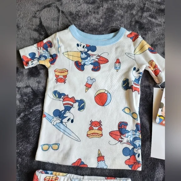 Disney Mickey & Minnie mouse Summer Toddler boy girl 2 piece Pajama Set, 2t 3t 4 - Picture 5 of 6